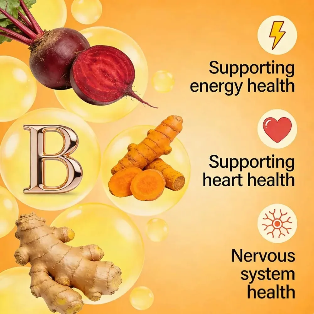 B Vitamin Supplements - with B12 for Mood Brain Nervous System Energy Metabolism Relieve Fatigue Heart Health