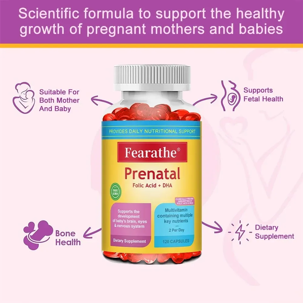 Prenatal Multivitamin with Biotin and Folic Acid for Enhanced Nutrient Absorption Gluten-free Non-GMO 120 Capsules
