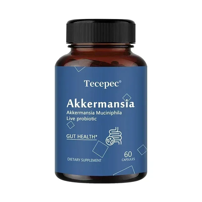 Akkermansia Muciniphila Probiotic Capsules 100MAFU - Prebiotic Inulin Supports Gut Lining Digestion & Intestinal Flora Balance