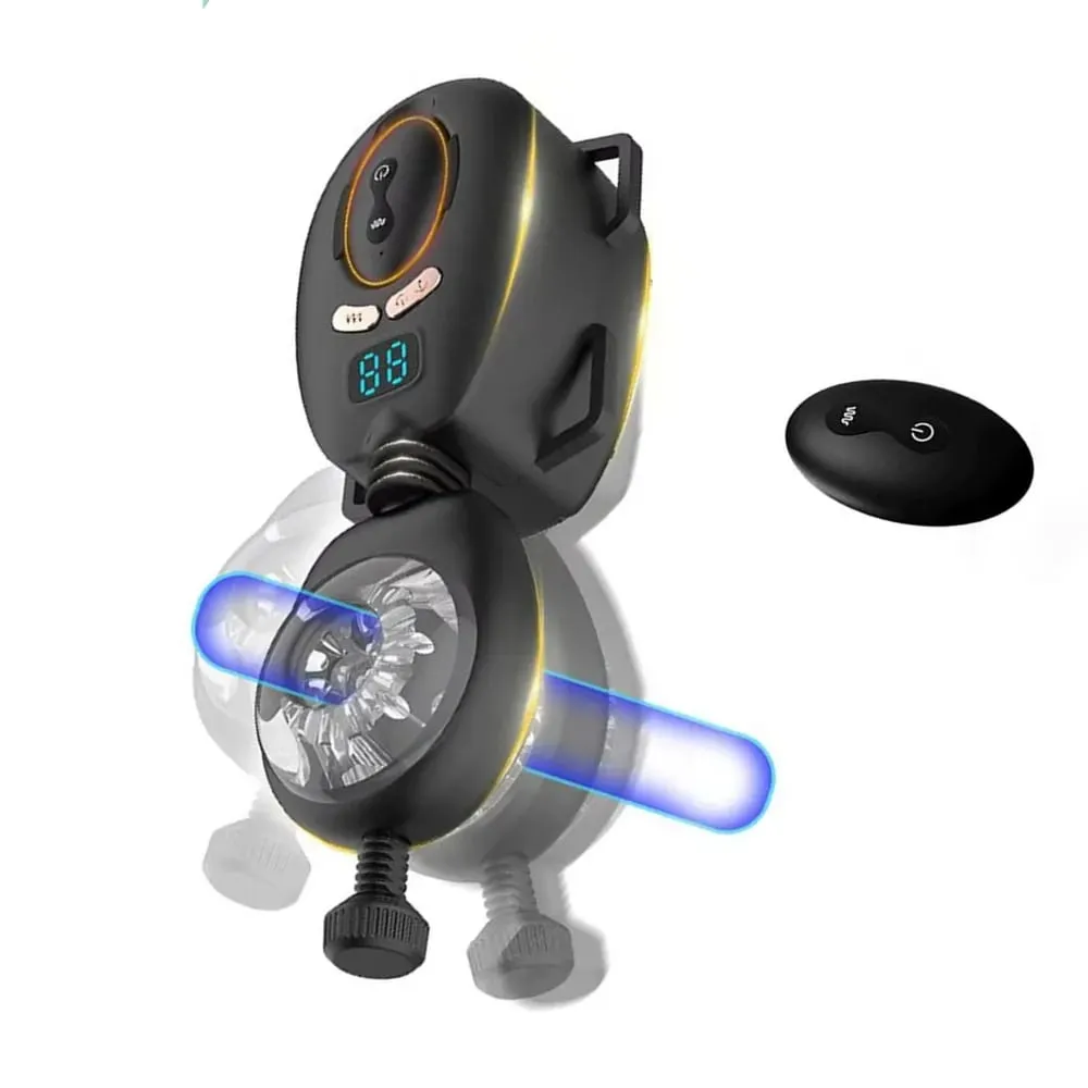 Automatic Thrusting Vibrating Male Masturbator with Wearable Belt Remote Control Hands-free Penis Stroker Sex Toys for Men Adult