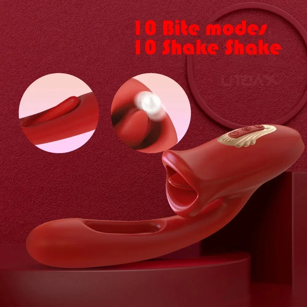 Female Sucking Tongue Licking Patting Dildo Vibrator Clitoris G-Spot Pussy Stimulator Vagina Masturbator Sex Toys for Couples