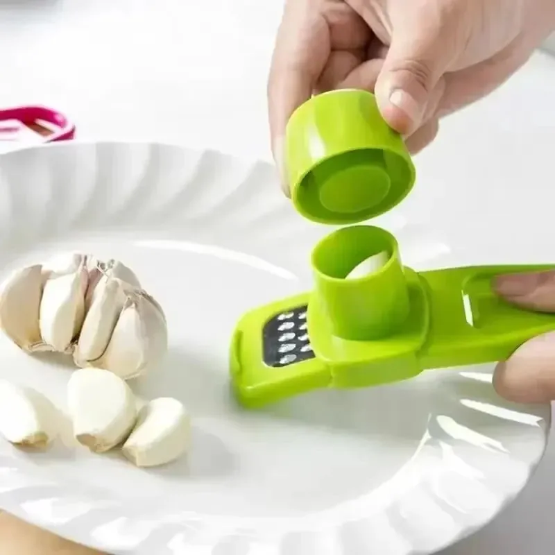 1 Pcs Mini Garlic Grinder Garlic Press Kitchen Ginger Garlic Mash Cutter Manual Garlic Mashing Green Kitchen Gadgets Accessories