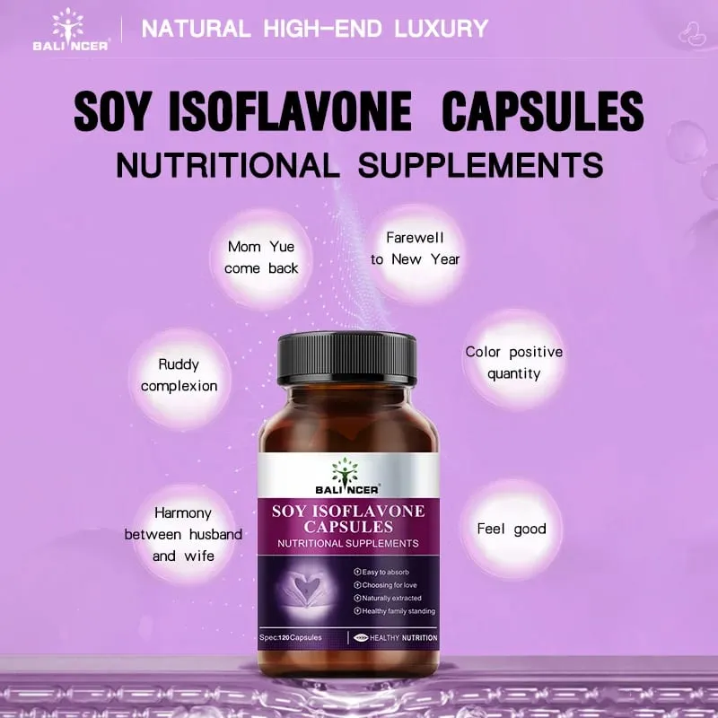 Soy Isoflavone Extract Capsules Physical Condition Maintenance Menopause Relief Mood Support Female Nutritional Supplement