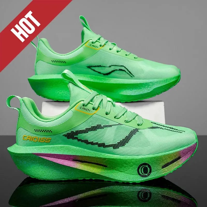 Running Shoes Carbon Board Marathon Cushion Men Sports Breathable Lightweight Women Comfortable Athletic Nonskid Sneakers Casual