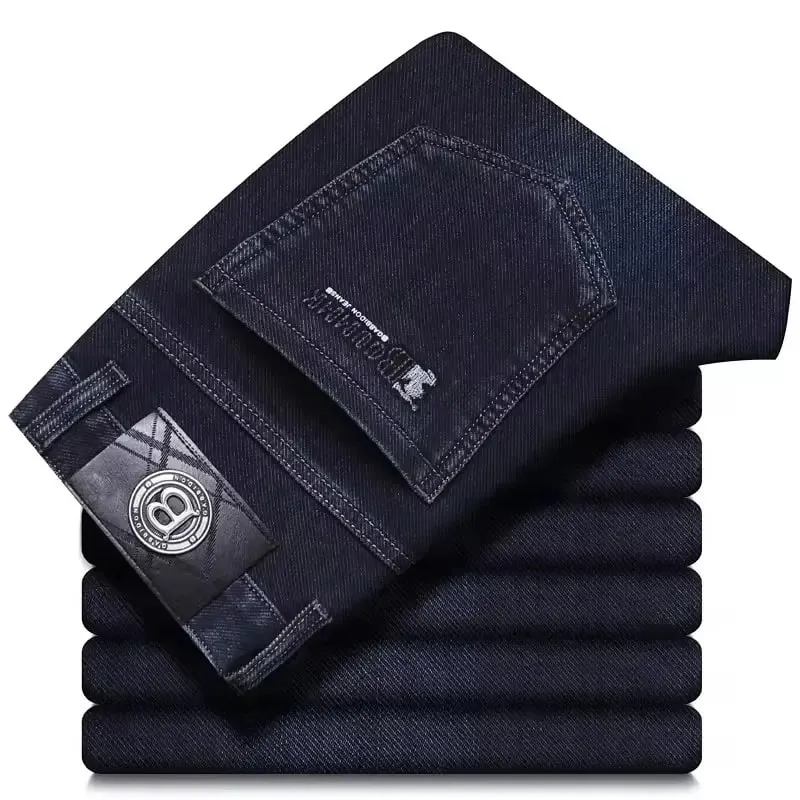 Brand Men's Straight-leg Jeans High-quality Light Luxury Embroidered Casual Versatile Fashion Slimming Smooth Silhouette Style — image 1
