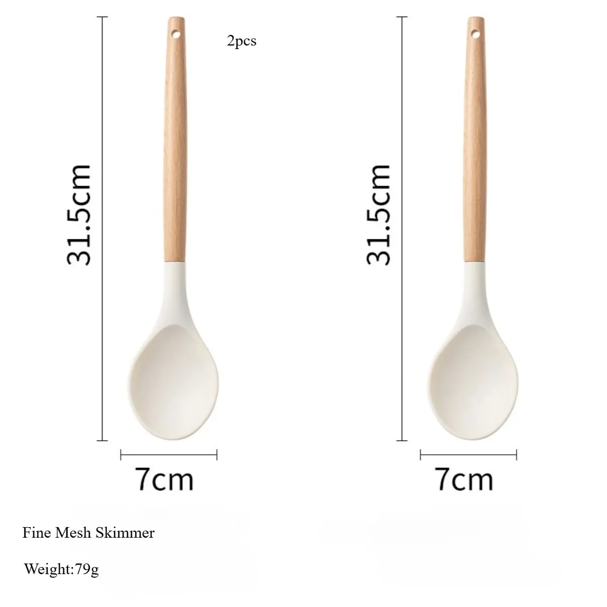 2/12Pcs White Silicone Kitchen Utensils Set with Wooden Handle Cookware Spatula Heat Resistant Non-stick Kitchen Cooking Tools