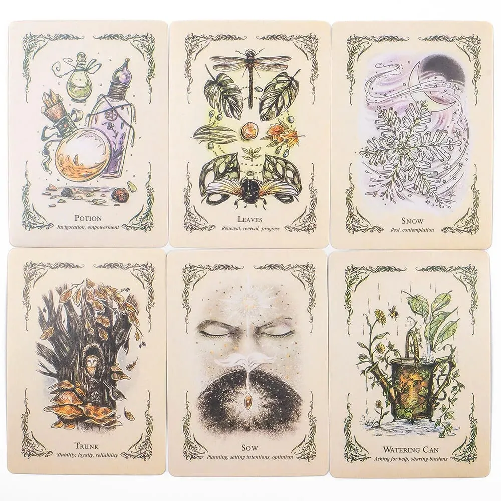 The Green Witch's Oracle Deck 50Pcs Divination Fate Tarot Oracle Cards Party Entertainment Board Game Cards 10.3*7.3cm TK119K