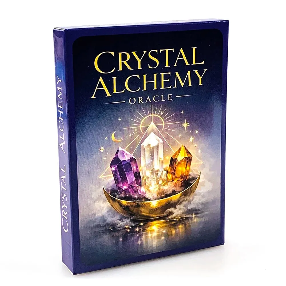 Crystal Alchemy Oracle Cards Divination Deck Crystal Healing Spiritual Guidance Tarot Board Game For Fate Reading Witchcraft