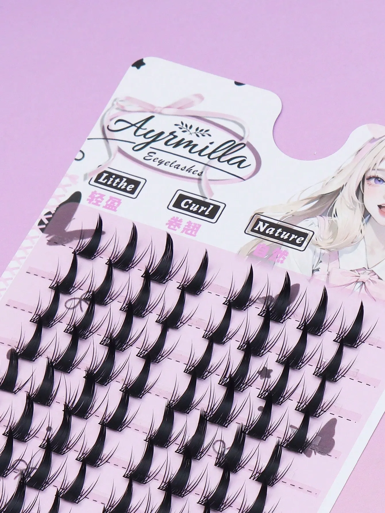 Manga Anime Spiky Cluster Lashes Sharp Tip Fox Eye Individual Eyelashes Cosplay DIY Segmented Fake Lashes