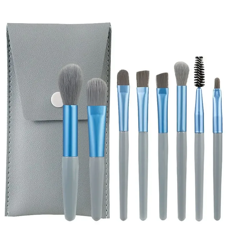 8pcs/set portable Soft Bristle Make Up Brushes Premium Synthetic With Bag Eyeshadow Brush Eye Facial Beauty Foundation tool