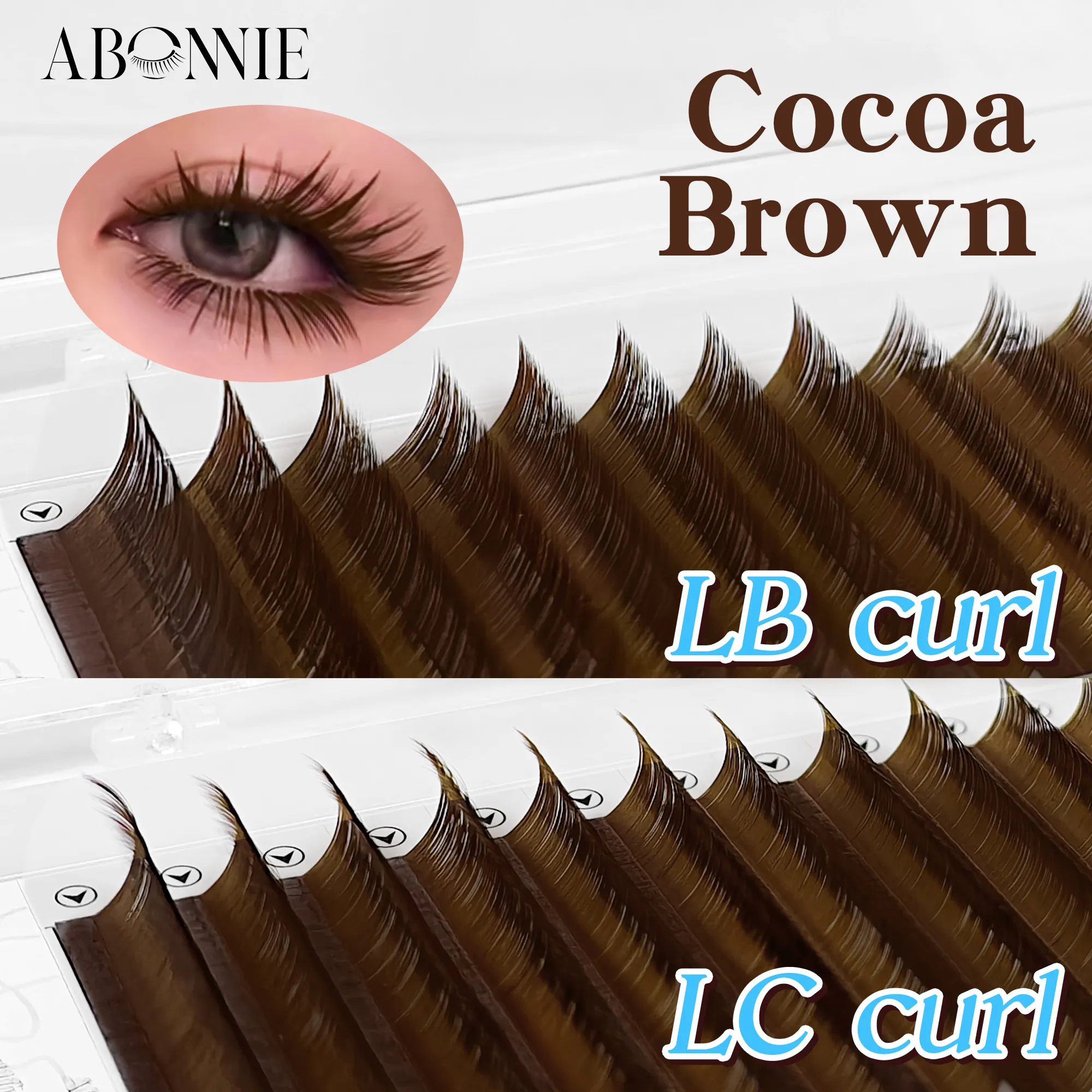 Abonnie LC LB Brown Lashes Dark Brown Classic Eyelash Extensions Foxy Eye Lashes