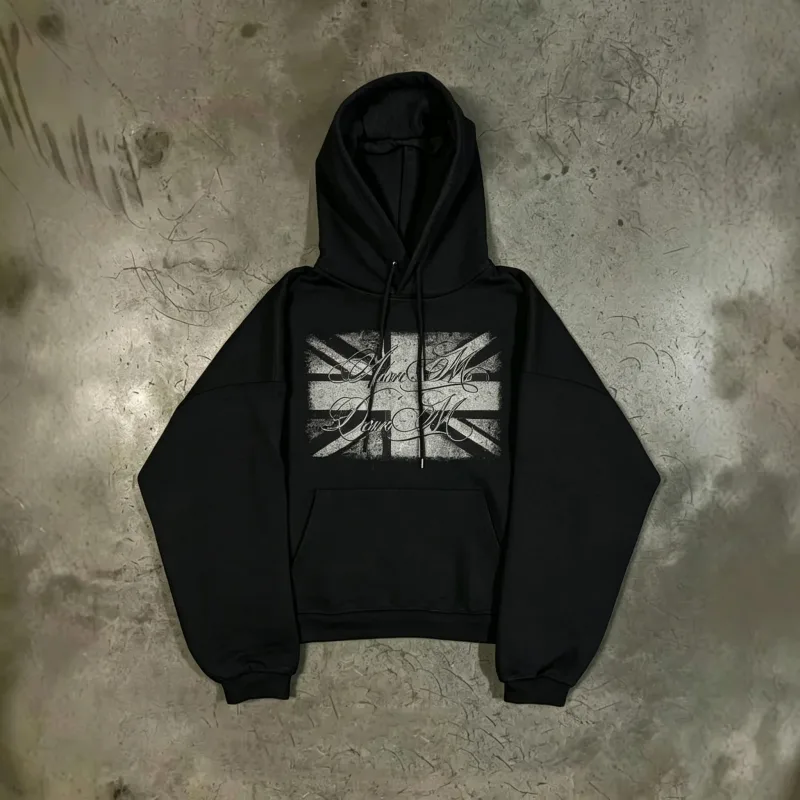 Men Women Retro Streetwear Graphic Hoodie Oversized Pullover Geometric Pattern Long Sleeve Casual Tops Multiple Colors Available — image 1