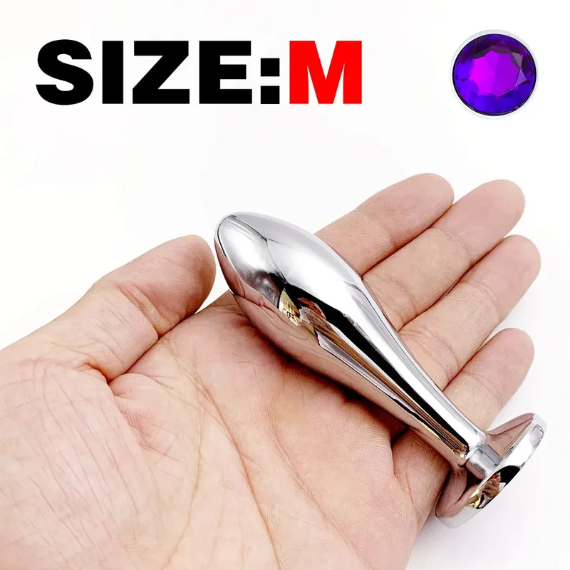 1Pcs Metal Drop Anal Plug with Three Sizes Jewel Base G-Point Massage Adult Pleasure Sex Toy for Sexual Wellness