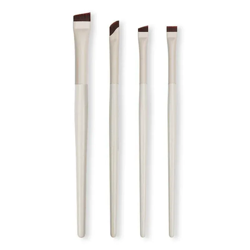 Upgrade Blade Eyeliner Brush Set Ultra Thin Fine Angle Flat Eyebrow Brush Under The Eye Place Precise Detail Brushes Ivory