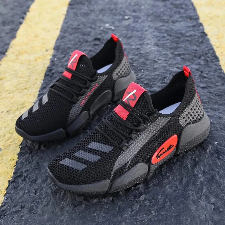 Men's Casual Sneakers Breathable Comfortable Walking Shoe Lace-up and Anti-slip Athletic Jogging Tennis Shoe Large Size 39-44