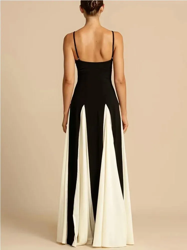 Women's Elegant Splice Slip Evening Dress Long Floor-Length Maxi Gown for Formal Occasions — image 2