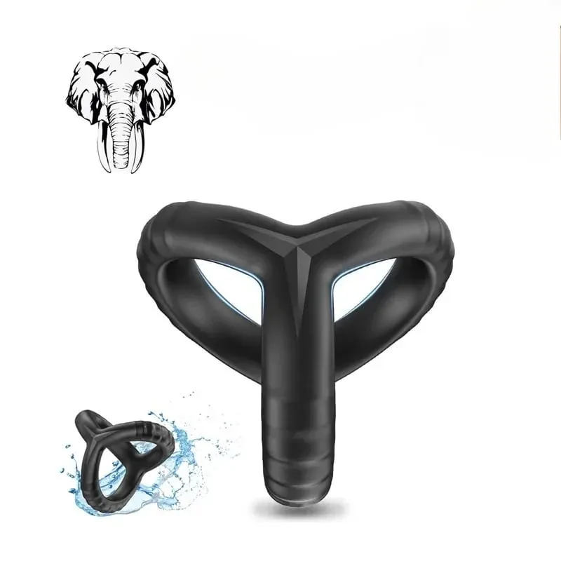 Soft Silicone Cock Ring Scrotum Bind Delay Ejaculation Penis Ring Chastity Cage Stronger Erection Sex Toys for Men BDSM Toys — image 2
