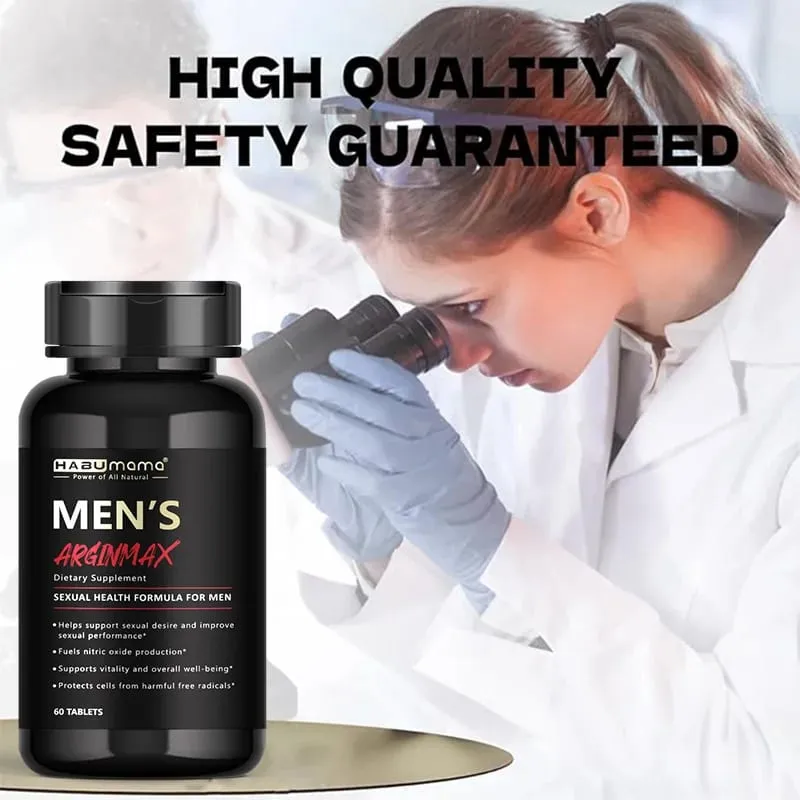 L-Arginine Male Enhancing อาหารเสริมเพื่อประสิทธิภาพความอดทนและความแข็งแรงของกล้ามเนื้อและความอดทน Non-GMO 60 เม็ด