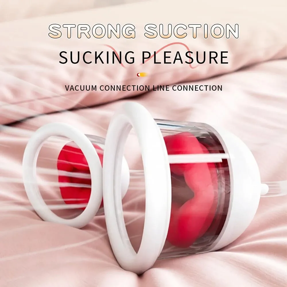 Greedy Double-cup Sucking Vibration Breast Pump Breast Massager Chest Masturbator Nipple-licking Suction Cup Adult Sex Toys