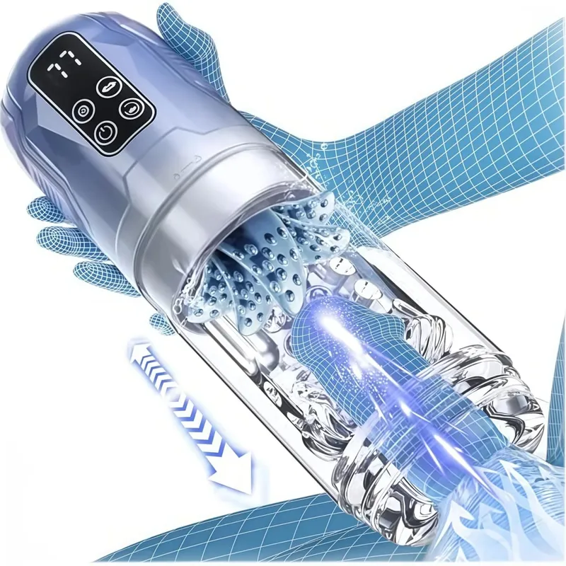 Teleskop Automatische Männliche Masturbator Masturbation Tasse Blowjob Maschine Saugen Tasche Pussy Vakuum Penis Pumpe Sex Spielzeug für Männer