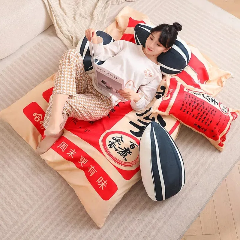 Sac chinois de Simulation de taille géante, jouets en peluche de graines de Melon, oreiller doux et apaisant, matelas pour enfants, jouets amusants en famille, nouvelle collection — image 8