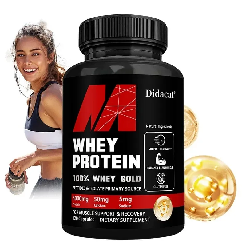 Didacat Whey Protein Concentrate with 5000mg Protein Gluten Free & Non-GMO Boost Immunity and Support Post-exercise Recovery — image 2