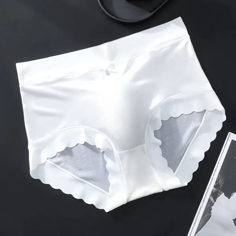Men's Seamless Ice Silk Briefs 3D Contour Pouch Mid Waist Satin Smooth Scalloped Edge Ultra Thin Male Underwear — image 11