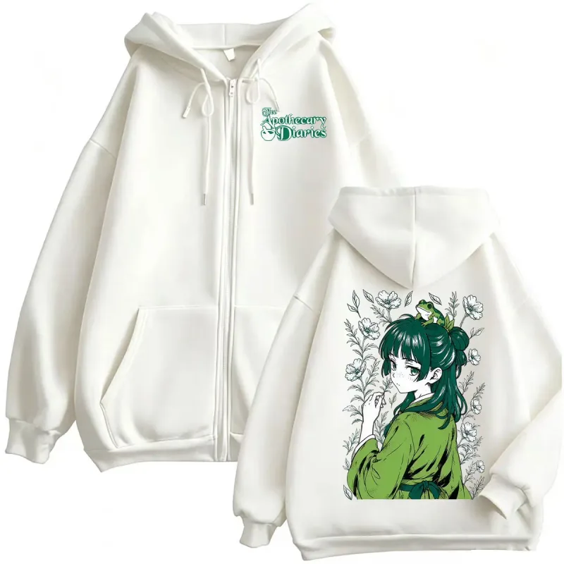 Anime The Apothecary Diaries Maomao Zipper Hoodies Men Women Vintage Fashion Kawaii Jacket Sweatshirts High Quality Zip Up Coats