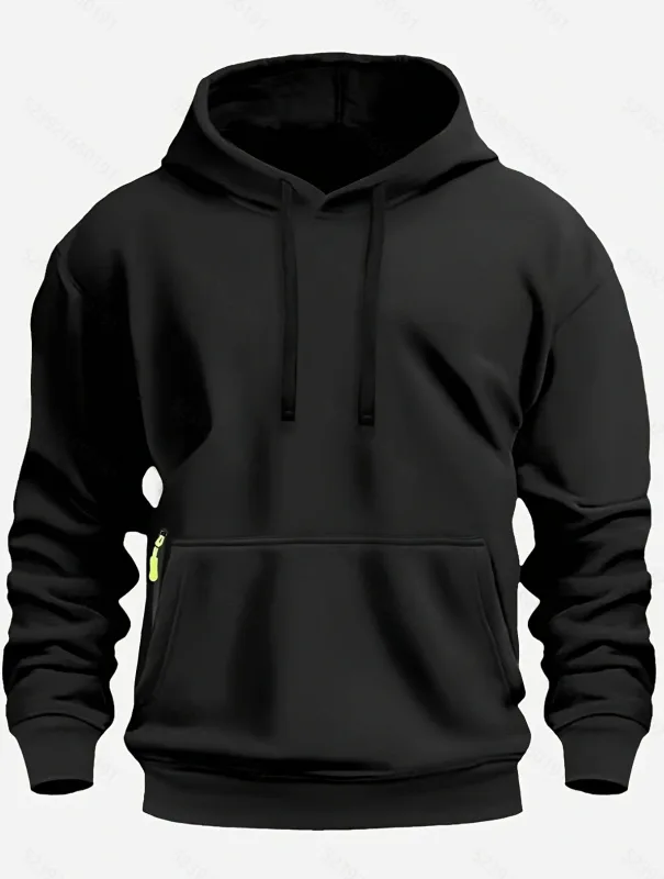 Fall/Winter New Arrival Men's Fleece Hoodie High Quality Solid Color Hooded Sweatshirt Male Fashionable Street Style Sweatshirt — image 7