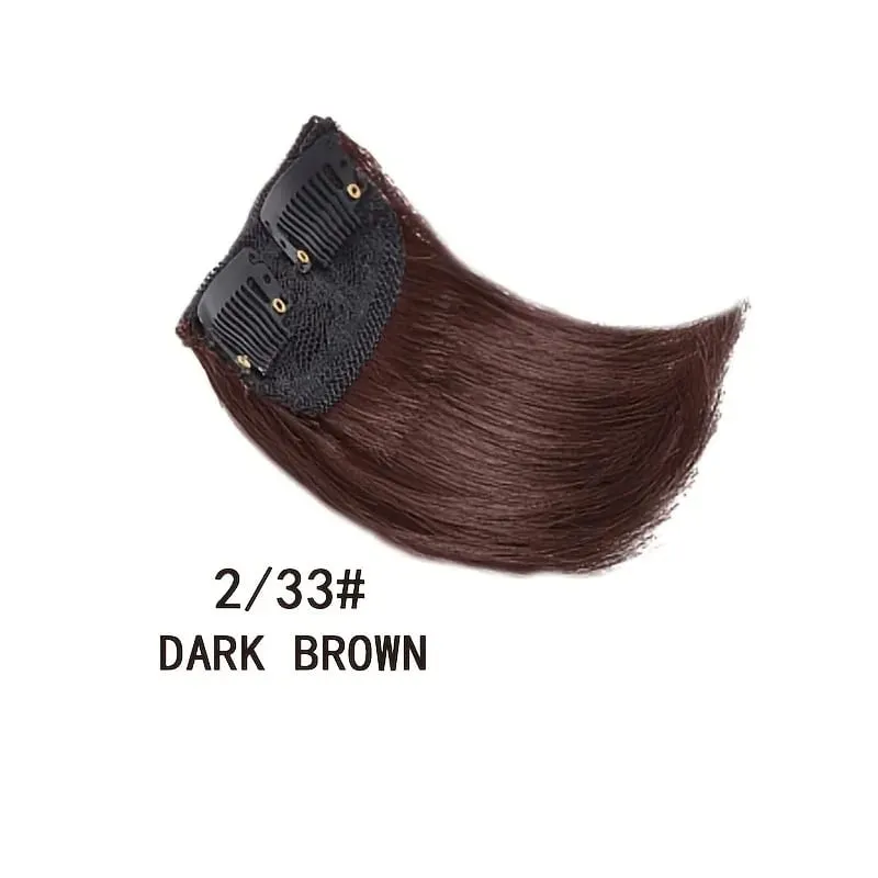 Synthetic 10cm Clip In Hair Extensions Short Straight Topper Invisible Seamless Side Cover Hairpiece Natural Volume Easy Wear — image 13