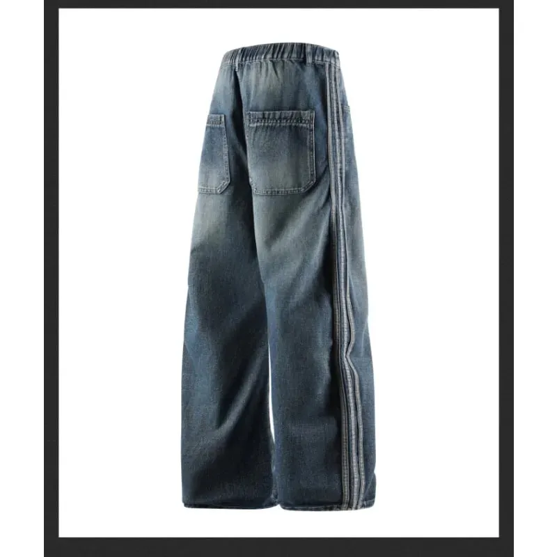 Baggy Jeans Man Pants Jeans For Men Trendy Wide Leg Loose Straight Trousers Spring And Autumn Casual High Street Fashion