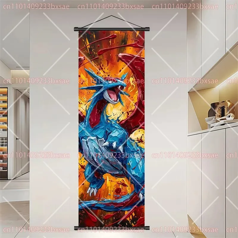 Pokémon Anime Elf Dragonite Gengar Pikachu Charizard Kyogre Rayquaza HD Poster Scroll Painting Art Hanging Painting Holiday Gift