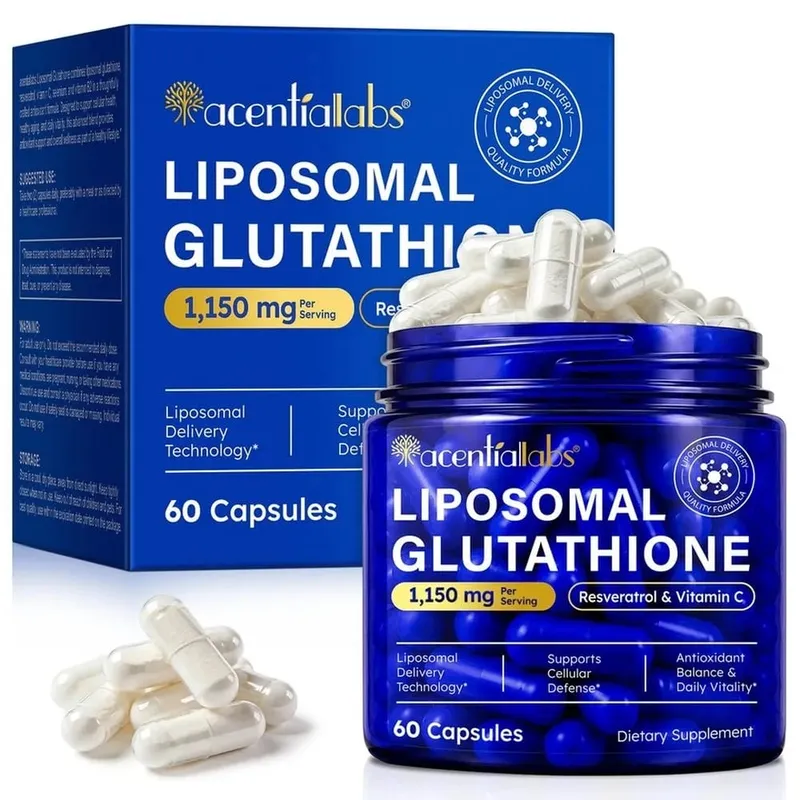Liposomal Glutathione Capsules with Resveratrol Vitamin C for Antioxidant Defense Immune & Cellular Support 60 Capsules