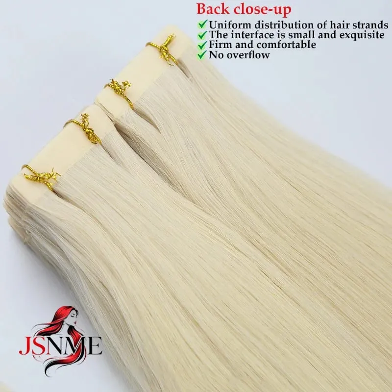 Tape In Human Hair Extensions 100% Really Hair Tape In Hair For Women Natural Brown Blonde Straight 613 For Salon
