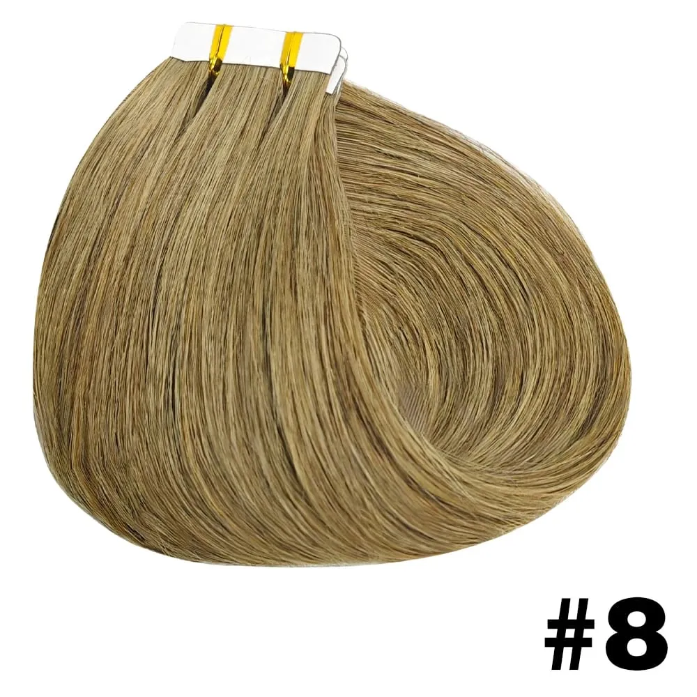 Straight Tape Ins Hair Extensions 50g Natural Black 100% Human Hair Tape In Invisible Glue Seamless Full Head Adhesive 26 Inches — image 13