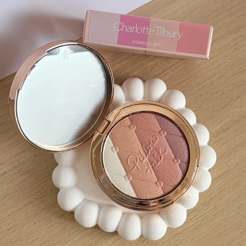 Charlotte Tilbury PILLOW TALK Série Coração Macio Cor Dupla Pó Blush Placa de Cores Código de Cores Quentes Primeiro Amor Sexo em Fogo