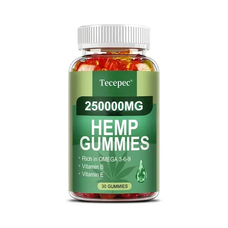 Contains Omega 3-6-9 Vitamin B E Gummies - Stress Relief Sleep Mood Skin Nails Focus Joint Support Non-GMO Supplement