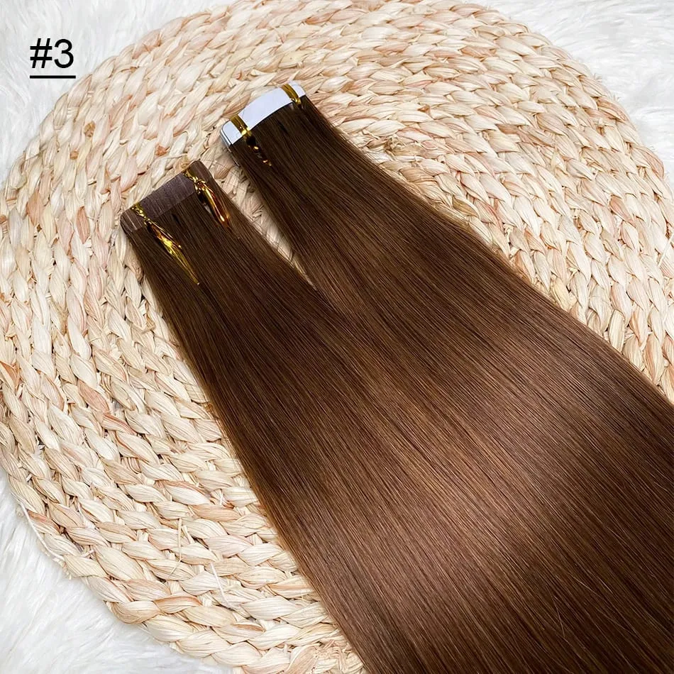 High Quality Tape Hair Extensions Full Ends Straight Hair 18-30 Inch Double Sided Adhesive Tape in Different Colors