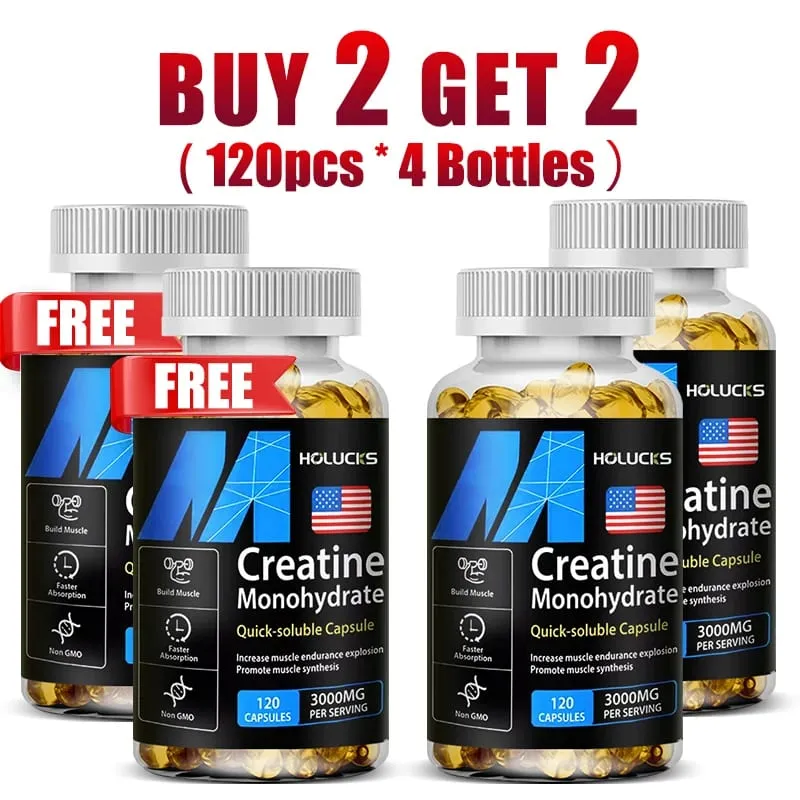 Buy 1 Get 1 Free! Creatine Monohydrate 3000mg Supplement for Lean Muscle & Performance Fat Loss & Overall Fitness Vegan