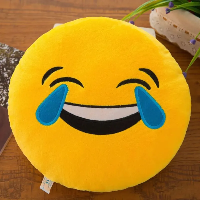 32cm Meme Emoji Smiley Face Plush Pillow Super Cute Soft Hugging Pillow for Sleeping Rest And Cushion - Toy Gift