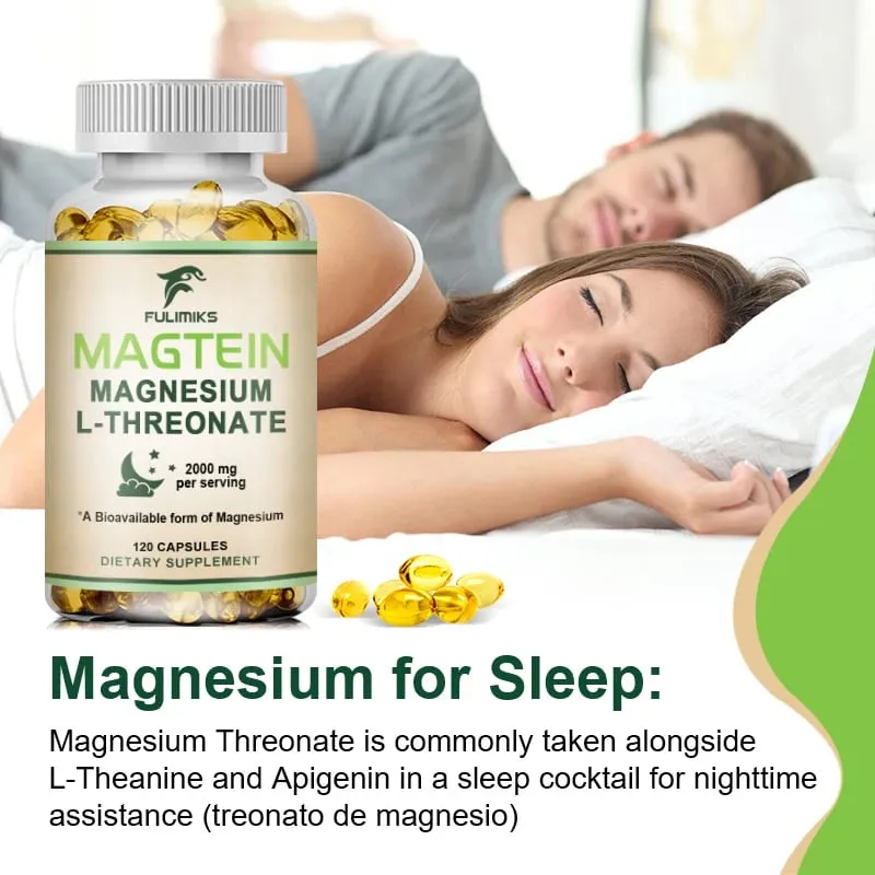 Magnesium L-Threonate Supplement with Magtein Supports Short & Long-Term Memory Cognitive Health Focus Bone & Joint Health