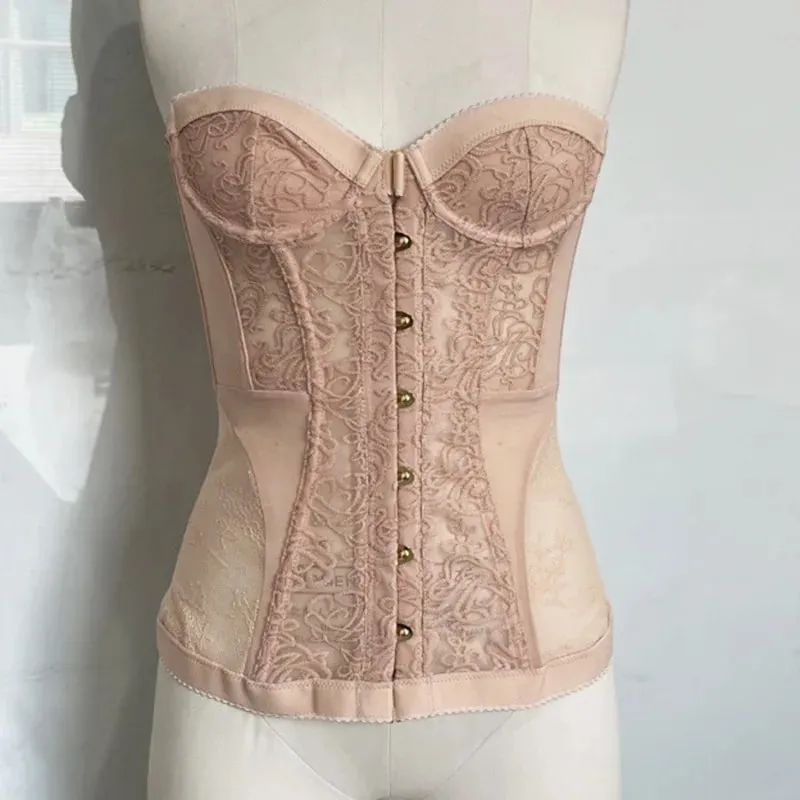 Spicy Girl Sexy Tight Corset Sexy Lace Patchwork See Through Top Sleeveless Off-shoulder Summer Fashion Women Street Trendy Tank