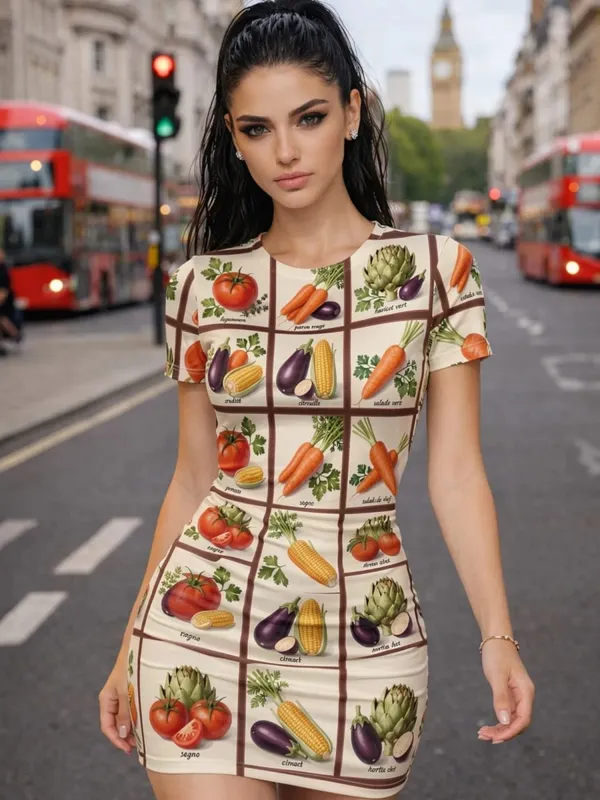 Womens Short Sleeve Bodycon Mini Dress Slim Fit Crew Neck Floral Print Casual Summer Party Cute Casual Weekend Clubwear Sundress — image 7