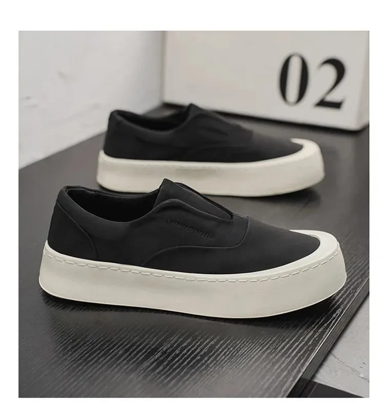 2026 Hot Sale Men's Chunky Platform Slip On Casual Shoes Breathable Soft Lazy Loafers Fashion Thick Sole Daily Walking Sneakers