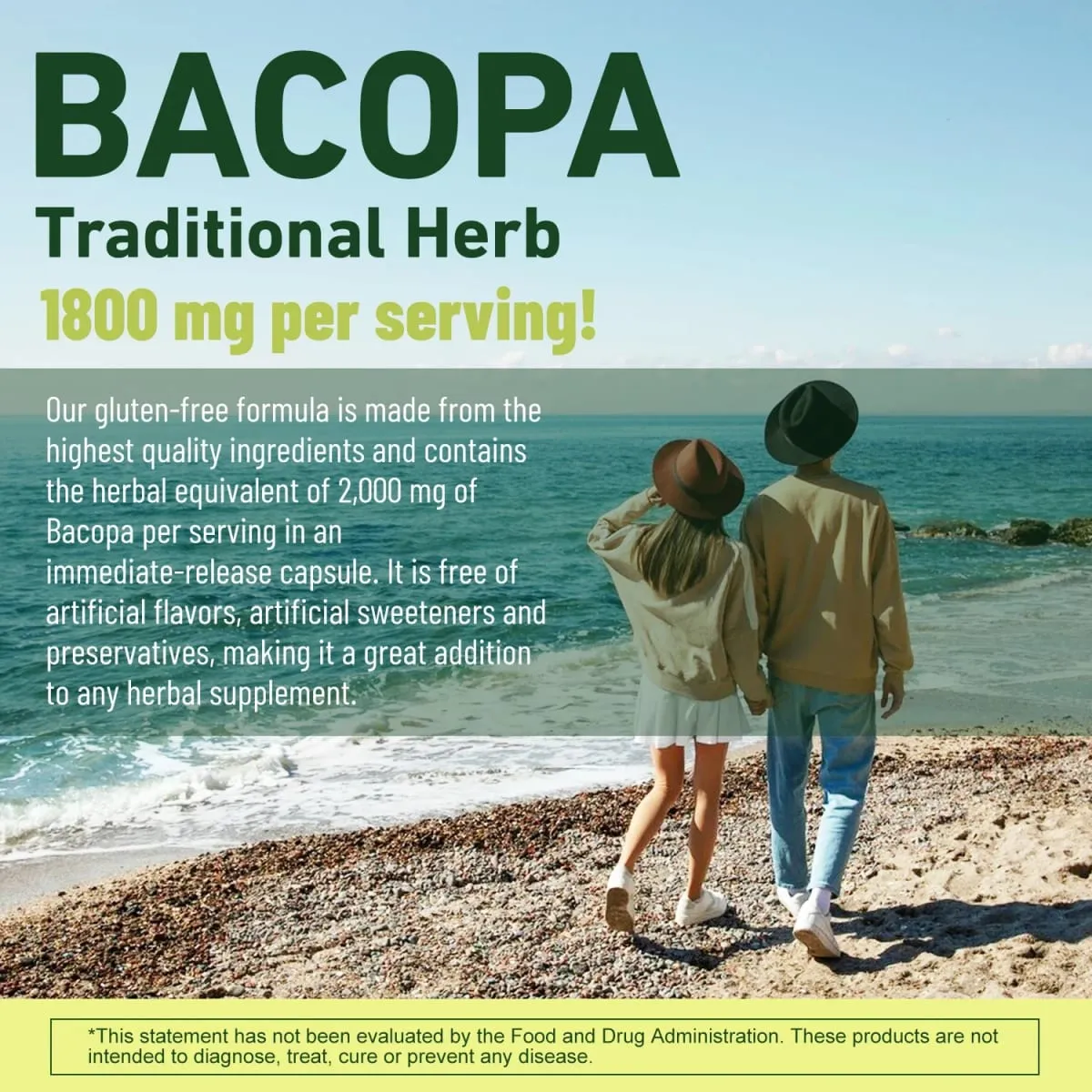 Bacopa Monnieri Extract - Helps Clear Thinking and Improves Memory Delay Skin AgingSupplements