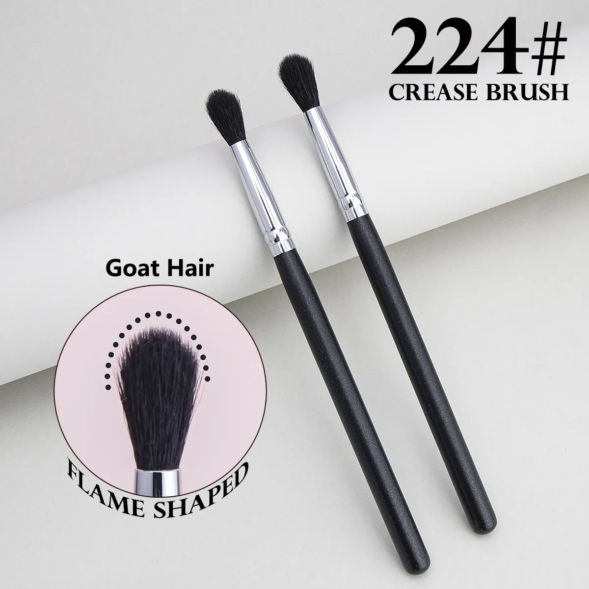 224 Crease Brush Eye Shadow Crease Blending Makeup Štětce Vysoce kvalitní Flame Shape Kozí vlasy Eye Shadow Crease Makeup Tool