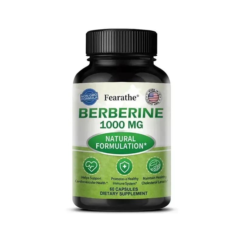 Berberine 1000 Mg Supplement Highly Absorbed Supports Cardiovascular Health Regulates Gut Flora Balance Improves Digestion