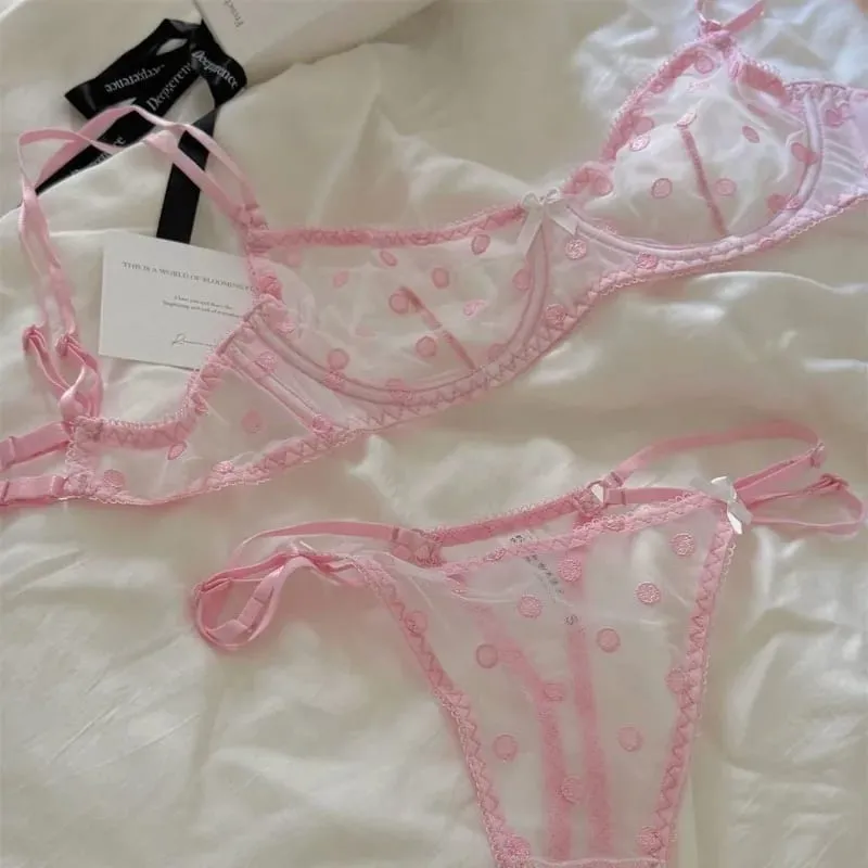 Panty Bra Set Francesa Mesh Ultra-Fino Push Up Minimizador para Seios Grandes Anti-Queda Plus Size Conjunto Sexy BANERDANNI S-XL — image 5