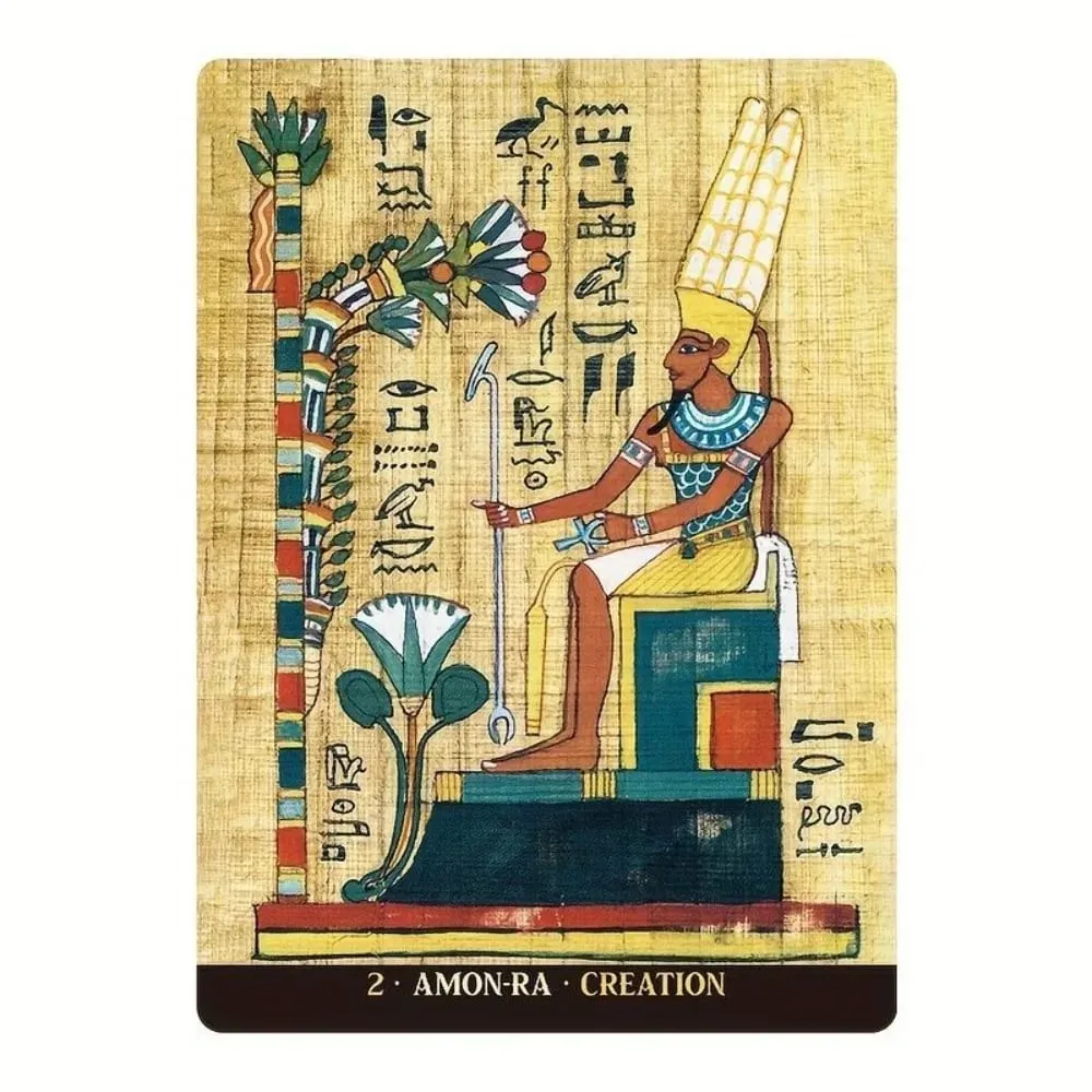 Egyptian Gods Oracle Cards - 12.6*8.9cm Ancient Egypt Divination Deck for Meditation Guidance - Papyrus Art Style