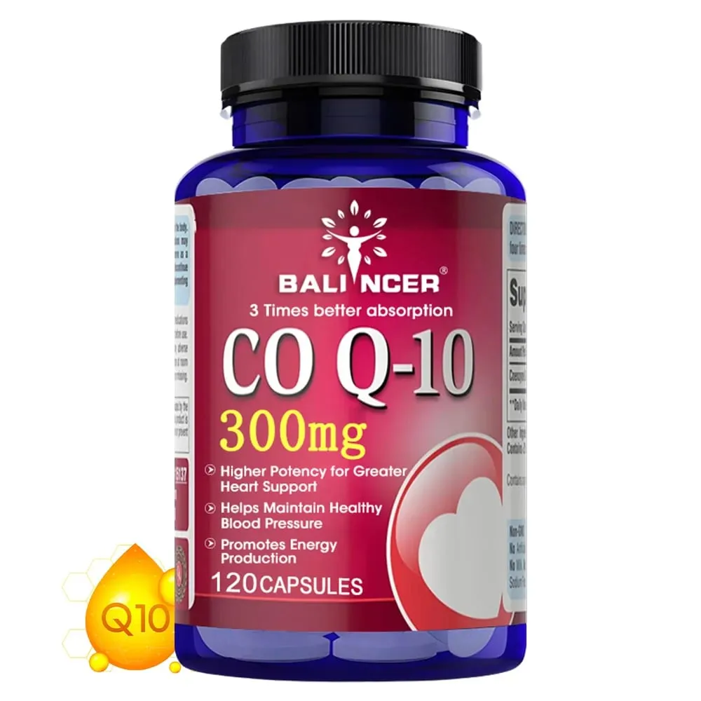 CoQ10 300mg Capsules - Highly Absorbable Antioxidant Cardiovascular Heart Energy Support Vegan Non-GMO Gluten-Free